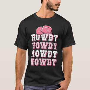 Mädchen Rosa Howdy Western-Shirt Cowboyhut Souther T-Shirt