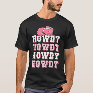 Mädchen Rosa Howdy Western-Shirt Cowboyhut Souther T-Shirt