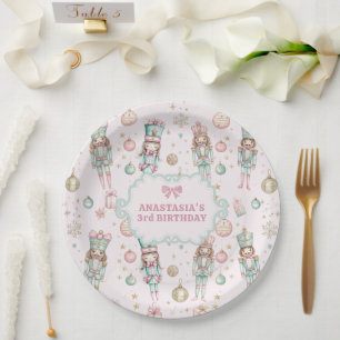 Mädchen Rosa Nussknacker Geburtstag  Pappteller
