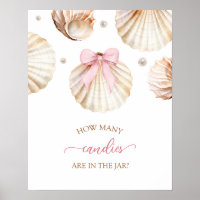 Mädchen Rosa Schleife Muschel-Baby-Shower-Spiel-Sc