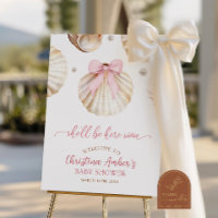 Mädchen Rosa Schleife Muschel Baby Shower Willkomm