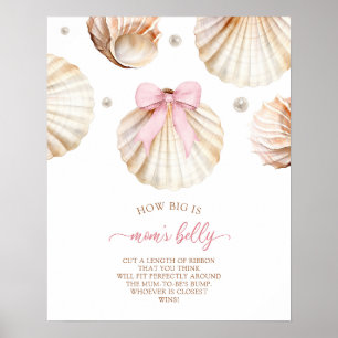 Mädchen Rosa Schleife Muschel Wie groß ist Mamas B Poster