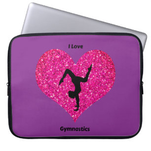Mädchen Rosa und Lila Lieben Turnen Laptop-Hülle Laptopschutzhülle