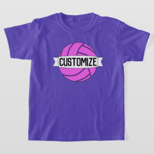 Mädchen-rosa Volleyball-Team, Spieler, Zahl u. T-Shirt