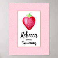 Mädchen Rosa Wasserfarbe Erdbeere & Namensbedeutun