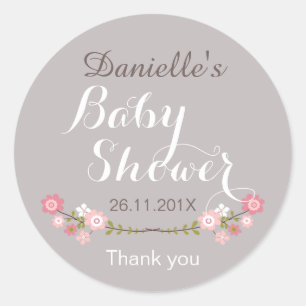Mädchen Rustic Floral Baby Shower Gefallen Sticker