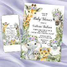 Mädchen-Safari-Baby-Party Lila Floral