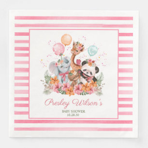 Mädchen Safari Tiere Serviette