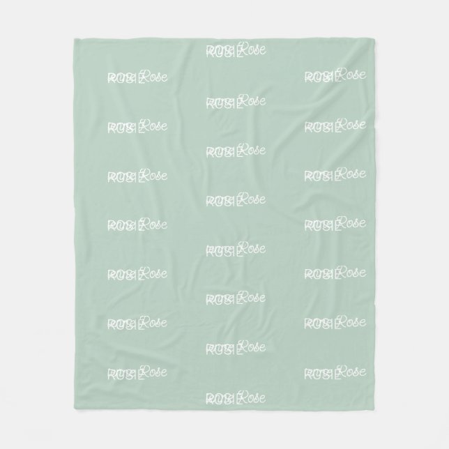 Mädchen Salbeigrüne personalisierte Schriftname Fleecedecke (Vorderseite)