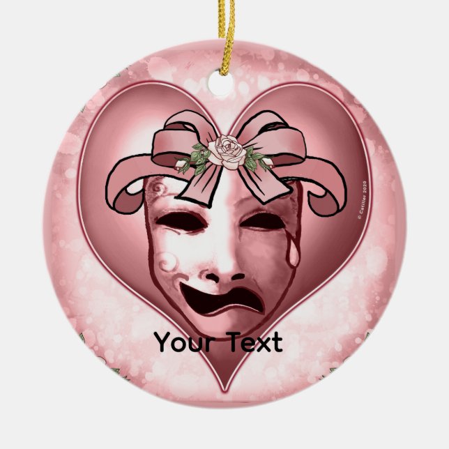 Mädchen-Schauspieler-Maske  Keramik Ornament (Vorne)