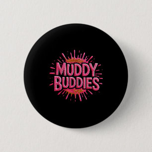 Mädchen schlammige Kumpels Schlammlauf Schlammköni Button