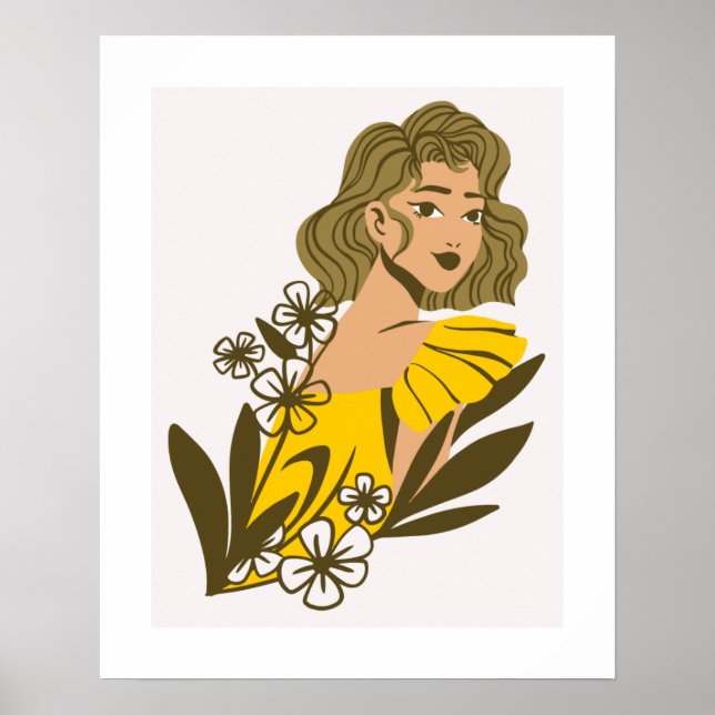 Mädchen Schöne Kunst Poster (Vorne)