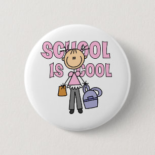 Mädchen-Schule ist cool Button
