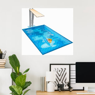 Mädchen schwimmen poster