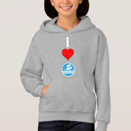 Mädchen schwimmen & tauchen schwimmen I Liebe/Herz Hoodie