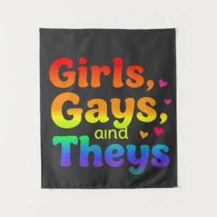 Mädchen, Schwule, und sie sind LGBT-Pride Monatsin Wandteppich