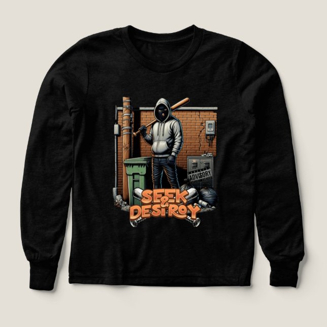 Mädchen "Seek & Destroy" Urban Grafik Sweatshirt (Design Vorderseite)