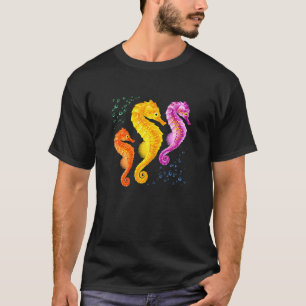 Mädchen Seepferdchen Retro Vintage Meeresfisch T-Shirt