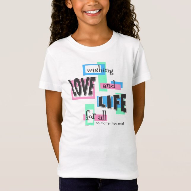 Mädchen-Shirts mit einem farbenfrohen Design. T-Shirt (Vorderseite)