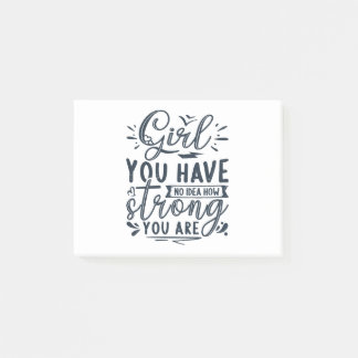 Mädchen Sie haben keine Ahnung, wie stark Sie sind Post-it Klebezettel