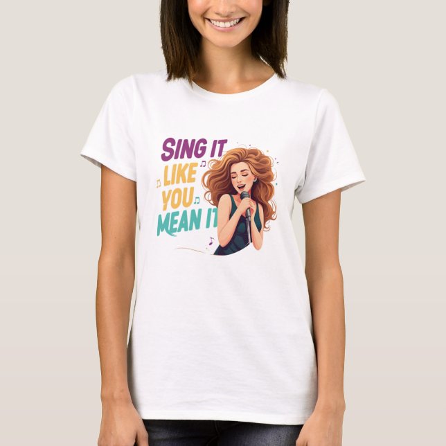 Mädchen singen T-Shirt (Vorderseite)