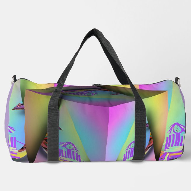 Mädchen sitzt 3-D Duffle Bag (Vorderseite)