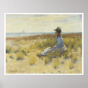 Mädchen sitzt am Meer, Robert Henri 1893 Poster