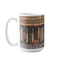 Mädchen sitzt vor Pantheon in Rom.