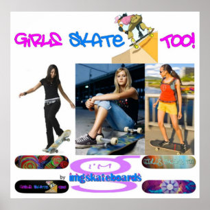 Mädchen-Skate auch! - Plakat von bin mir