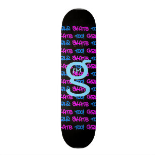 Mädchen-Skate auch! - Schwarzes Skateboard - (Bla
