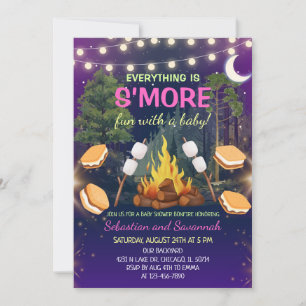 Mädchen S'more Spaß Lagerfeuer Smores Babyparty Einladung