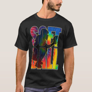 Mädchen Softball Catcher Regenbogen Tie Dye Beschr T-Shirt