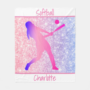 Mädchen Softball Pastell-Flanelldecke Fleecedecke