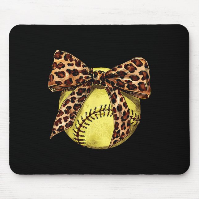 Mädchen Softll Leopard Tierdruck Bogen Band Mama D Mousepad (Vorne)