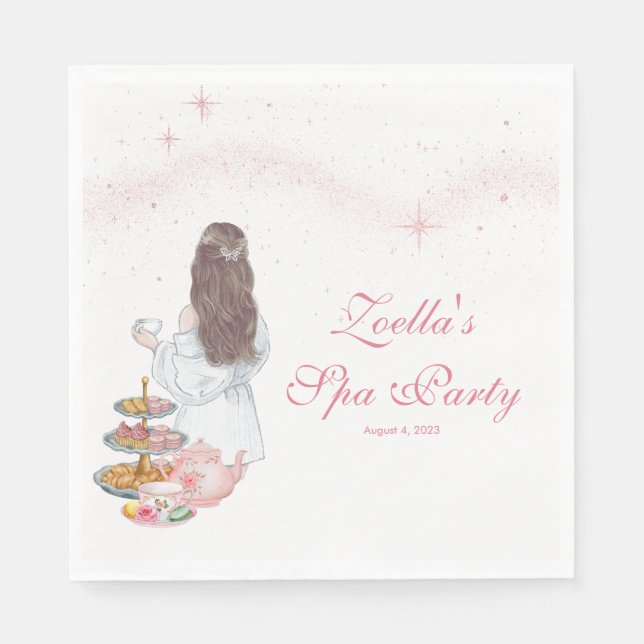 Mädchen-Spa-Tag-Fancy-Teeparty-Serviette Serviette (Vorderseite)