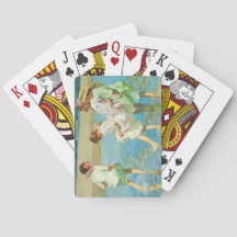 Mädchen Spazieren im Wasser am Meer an einem Stran