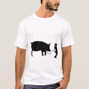 Mädchen Spaziergang ihr Tier Funny Gag Geschenk I T-Shirt