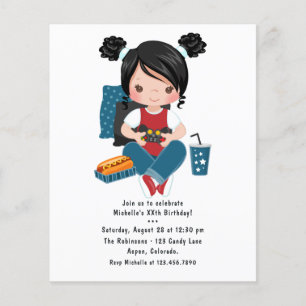 Mädchen-Spielabend-Videospiel-Schlafparty-Einladun Flyer
