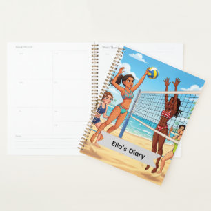Mädchen spielen Beachvolleyball Personalisieren Planer