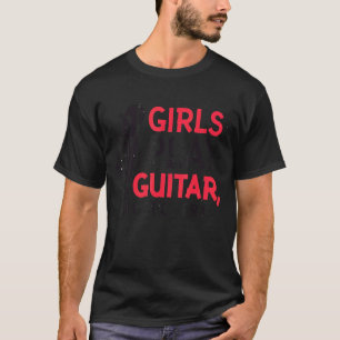 Mädchen spielen Gitarre und übertreiben es T-Shirt