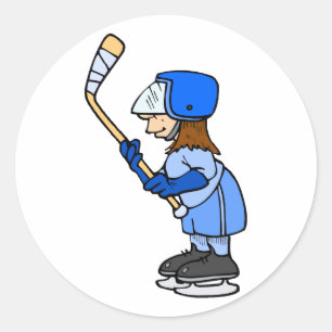Mädchen spielen Hockey! Runder Aufkleber