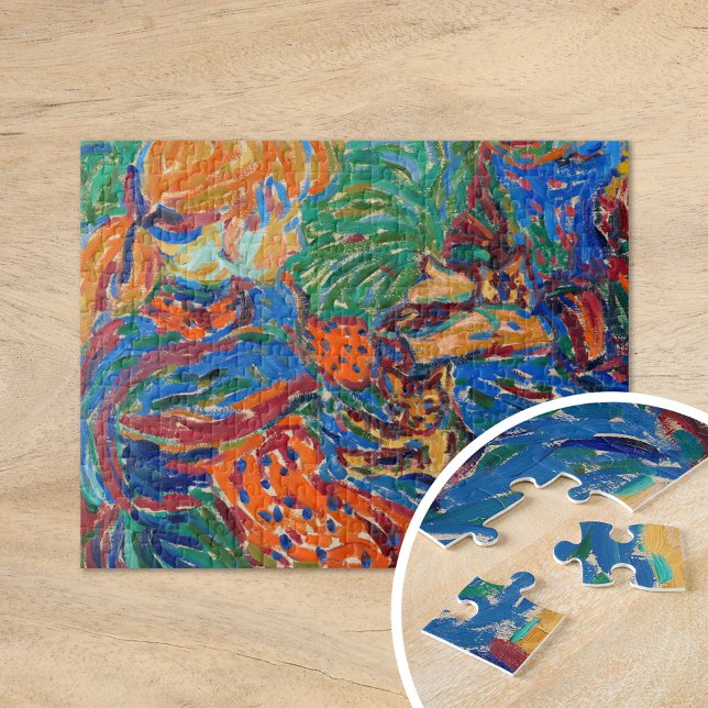 Mädchen spielen mit Katzen | Ernst Ludwig Kirchner Puzzle (Von Creator hochgeladen)