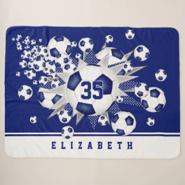 Mädchen spielen personalisierte Fußballstars Sherpadecke
