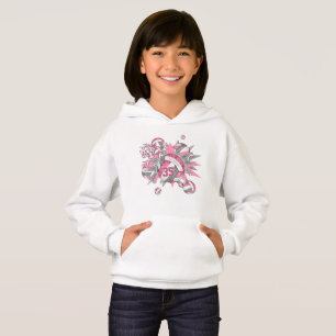 Mädchen spielen rosa-graue Volleyballblase Hoodie
