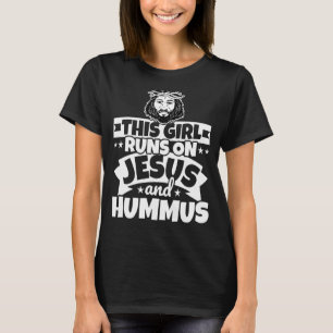 Mädchen spielt auf Jesus und Hummus T-Shirt