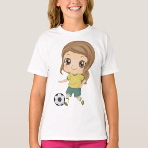 Mädchen spielt Fußball Süße Kindersportarten T-Shirt