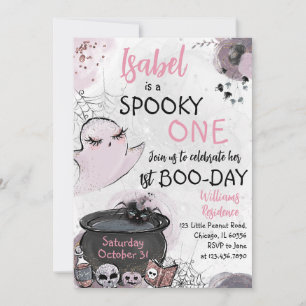 Mädchen Spooky ein Halloween Geburtstag Einladung