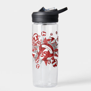 Mädchen Sporenrotes, weißes Volleyballstar Trinkflasche