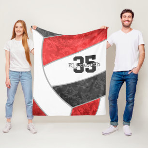Mädchen Sportrotes Volleyball personalisiert Fleecedecke