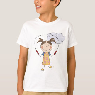 Mädchen-springendes Seil-T - Shirts und Geschenke